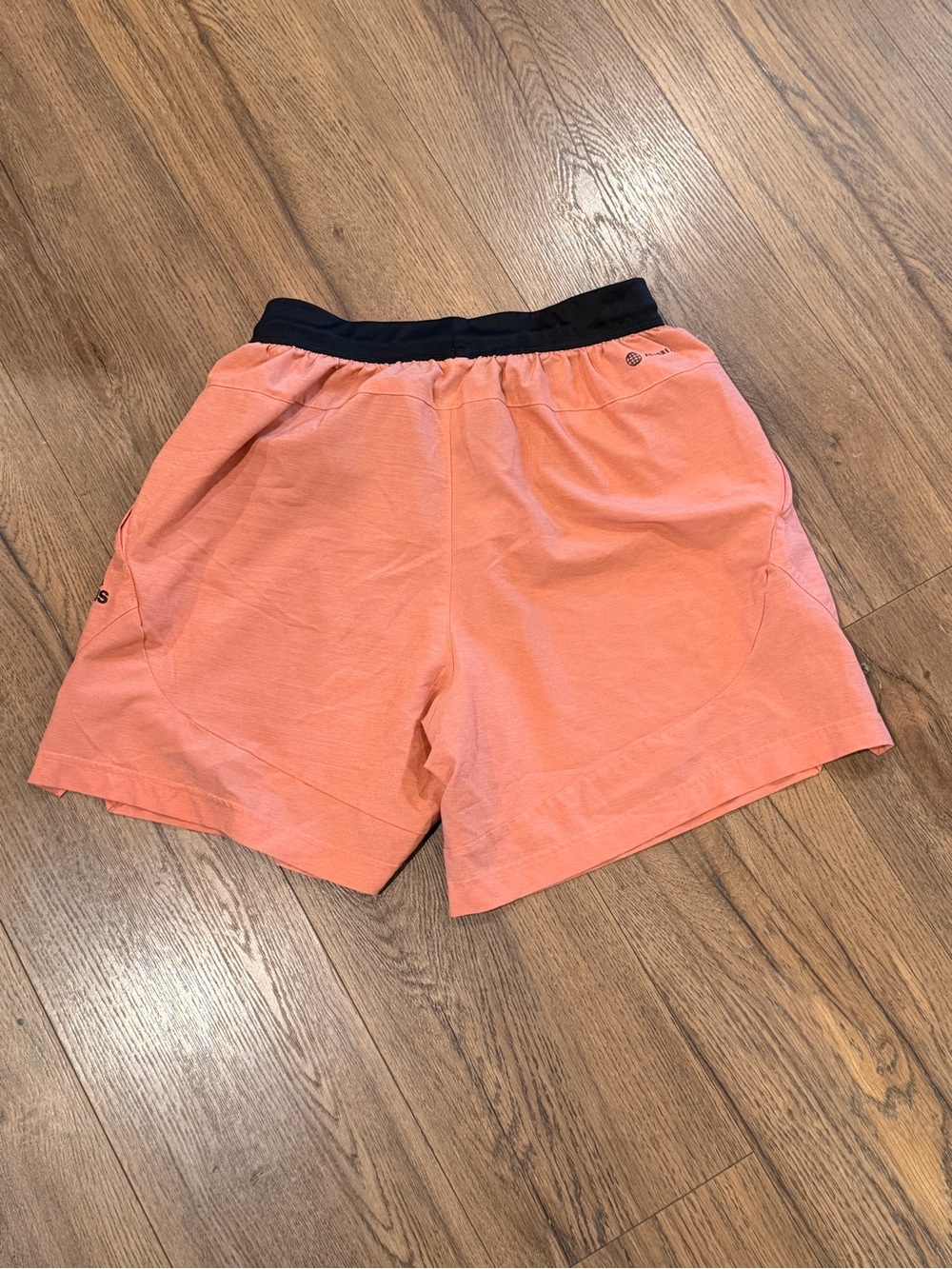 adidas Coral-Orange Running Shorts with Black Waistband - Picture 5 of 7